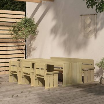 vidaXL Set mobilier de grădină, 5 piese, lemn de pin tratat