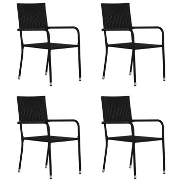 vidaXL Set mobilier de grădină, 5 piese, negru