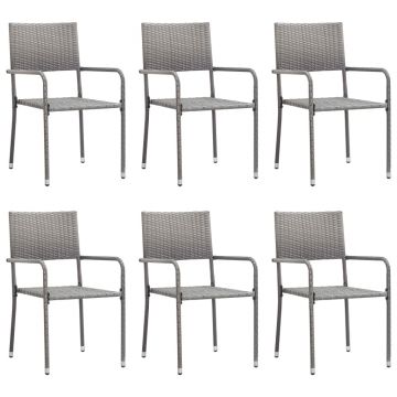 vidaXL Set mobilier pentru grădină, 7 piese, gri