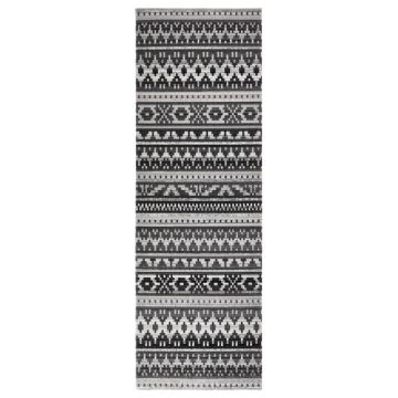 vidaXL Covor de exterior, gri închis, 80x250 cm, țesătură plată