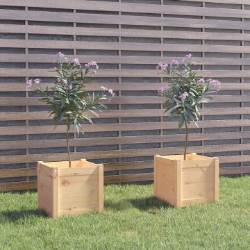 vidaXL Jardiniere de grădină, 2 buc., 40x40x40 cm, lemn masiv de pin