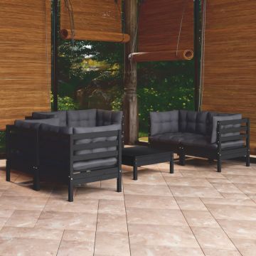 vidaXL Set mobilier grădină cu perne, 7 piese, lemn masiv de pin