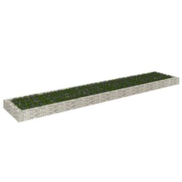vidaXL Strat înălțat de gabion, 500x100x20 cm, oțel galvanizat