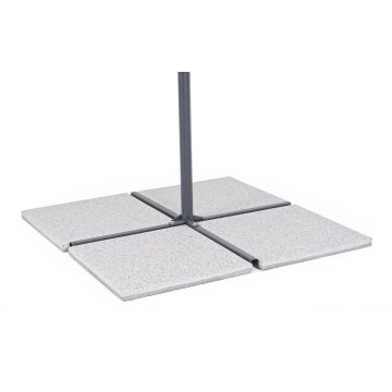 Baza pentru umbrela de gradina 4 piese, Gravel, Bizzotto, 20 kg, ciment mixt, alb