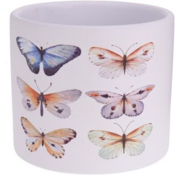Ghiveci Butterfly, 13.5x12.5 cm, ceramica, multicolor