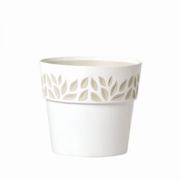 Ghiveci Cloe, 20 cm, plastic, alb/bej