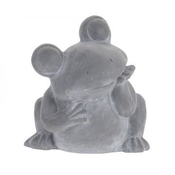 Ghiveci Frog, 19.5x17.5x20.5 cm, ciment, gri