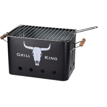 Gratar dreptunghiular Grill King, 32x20x20 cm, zinc, negru