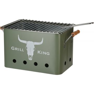 Gratar dreptunghiular Grill King, 32x20x20 cm, zinc, verde