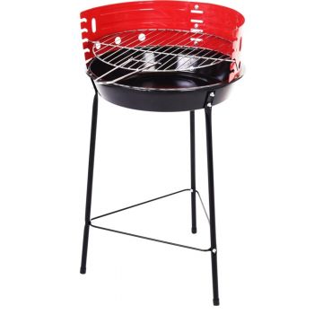 Gratar fix cu 3 picioare BBQ Half open, Ø33 cm, metal, rosu