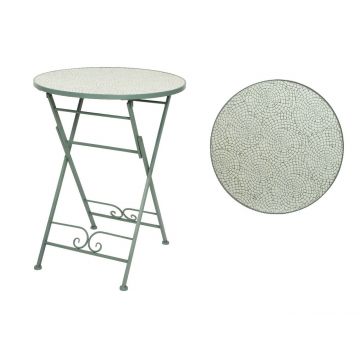 Masa pentru gradina Eze Mosaic, Decoris, 60 x 76 cm, fier/ceramica, verde