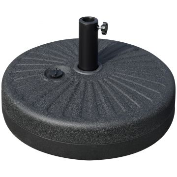 Outsunny Baza pentru Umbrela de Gradina cu Stalp Central Φ3.8cm si 4.8cm, Soclu pentru Umbrela care se Umple cu Apa sau Nisip, Negru