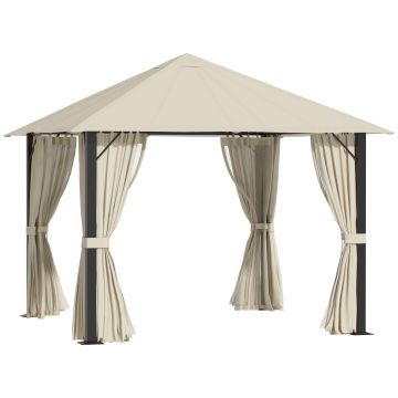 Outsunny Foisor de Gradina 2.97x2.97m, pentru Curte si Terasa, Kaki | Aosom Ro