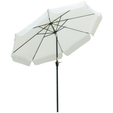 Outsunny Umbrelă de Soare pentru Grădină și Terasă, Rotundă, Rabatabilă, Protecție UV 50+, Φ266x250cm, Bej | Aosom Romania