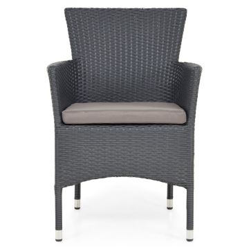 Scaun pentru exterior, Encore, 57x59x89 cm, otel, negru/gri Scaun pentru exterior, Encore, 57x59x89 cm, otel, negru/gri