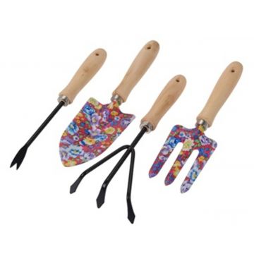 Set 4 ustensile de gradina Flower, metal, multicolor