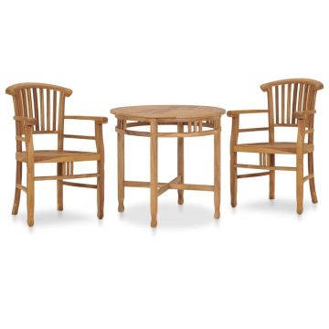 Set masa de gradina / terasa din lemn de tec, Adela Natural + 2 scaune de gradina, Keri Natural, Ø80xH75 cm Set masa de gradina / terasa din lemn de tec, Adela Natural + 2 scaune de gradina, Keri Natural, Ø80xH75 cm