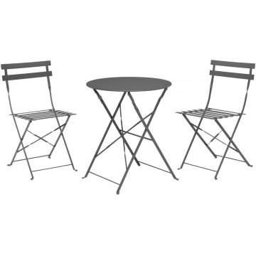 Set mobilier de gradina Bistro, 3 piese, antracit