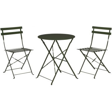 Set mobilier de gradina Bistro, 3 piese, verde