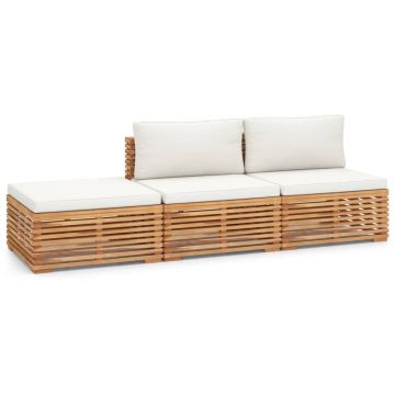 Set mobilier modular pentru gradina / terasa, Thomas Natural / Crem, canapea 2 locuri + taburet Set mobilier modular pentru gradina / terasa, Thomas Natural / Crem, canapea 2 locuri + taburet