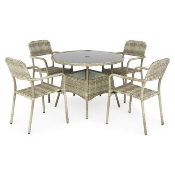 Set mobilier pentru gradina/terasa, Alana, 5 piese, gri