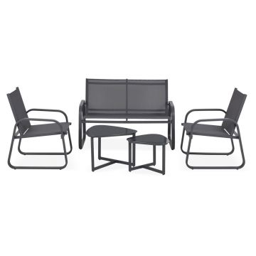 Set mobilier pentru gradina/terasa, Teba, 5 piese, gri