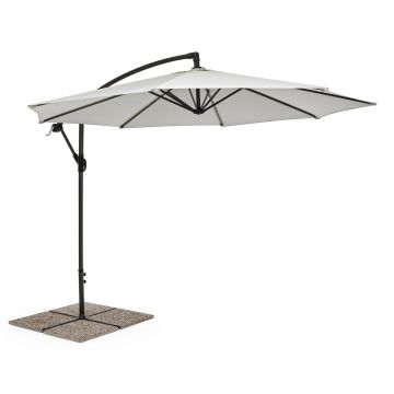 Umbrela pentru gradina/terasa Texas, Bizzotto, Ø300 cm, stalp 48 mm, stalp rotativ 360°, otel/poliester, natural