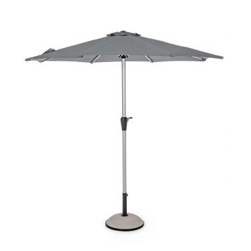 Umbrela pentru gradina / terasa, Vienna, Bizzotto, Ø 250 cm, stalp Ø 48 mm, aluminiu/poliester, gri inchis