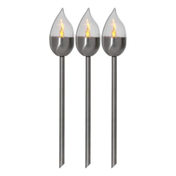 Corpuri de iluminat pentru exterior LED 3 buc. tip țepușă, de sol solare (înălțime 40 cm) Olympus – Star Trading