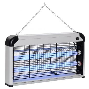 Outsunny Lampa pentru Insecte Electrica 30W pentru Exterior si Interior de 60m² Argintie | Aosom Ro