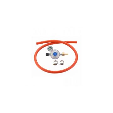 Set regulator de presiune gaz cu manometru si furtun cu filet 1 pe 4 Cadac 30mBar Overflow 8515-OF