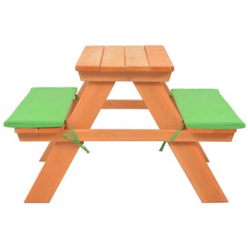 vidaXL Masă cu bănci pentru picnic copii 89x79x50cm lemn masiv brad vidaXL Masă cu bănci pentru picnic copii 89x79x50cm lemn masiv brad