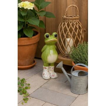 Decoratiune Frog, Decoris, 14x16x39 cm, magneziu, multicolor