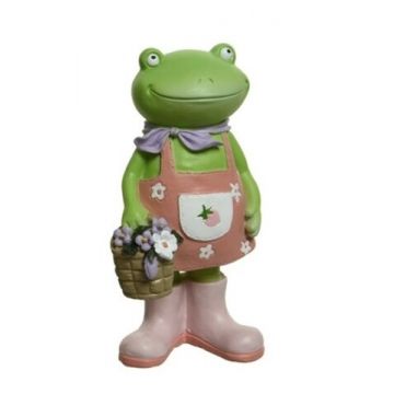 Decoratiune Frog Girl, Decoris, 7.5x9.5x15 cm, polirasina, multicolor