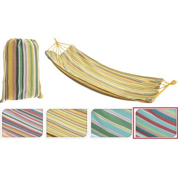 Hamac Stripe, 200x100 cm, policoton, rosu/albastru