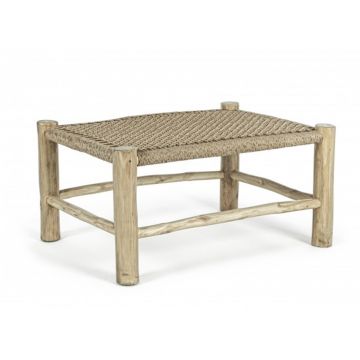 Masuta de cafea pentru gradina, Lampok, Bizzotto, 80x60x40 cm, lemn de tec/fibre sintetice, natural