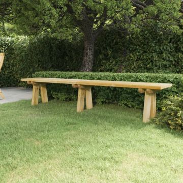 vidaXL Bancă de grădină, 220 cm, lemn masiv de pin impregnat