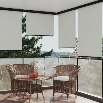 vidaXL Copertină laterală de balcon, crem, 117x250 cm