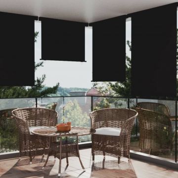 vidaXL Copertină laterală de balcon, negru, 117x250 cm