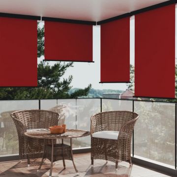vidaXL Copertină laterală de balcon, roșu, 117x250 cm