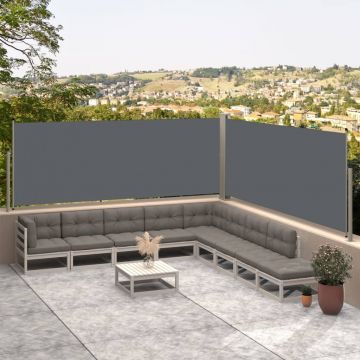 vidaXL Copertină laterală retractabilă, antracit, 117x600 cm vidaXL Copertină laterală retractabilă, antracit, 117x600 cm