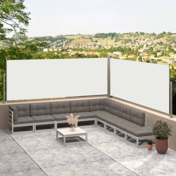 vidaXL Copertină laterală retractabilă, crem, 117x600 cm