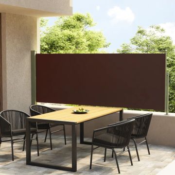 vidaXL Copertină laterală retractabilă de terasă, maro, 140x300 cm