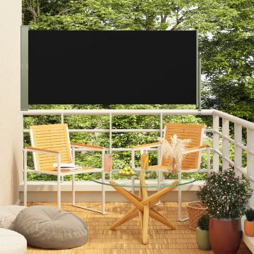 vidaXL Copertină laterală retractabilă de terasă, negru, 140x300 cm