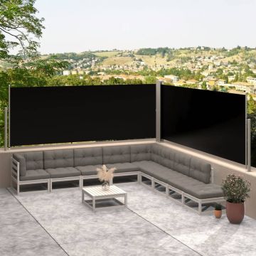 vidaXL Copertină laterală retractabilă, negru, 117x600 cm