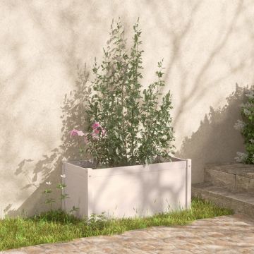 vidaXL Jardinieră de grădină, alb, 100x50x50 cm, lemn masiv de pin