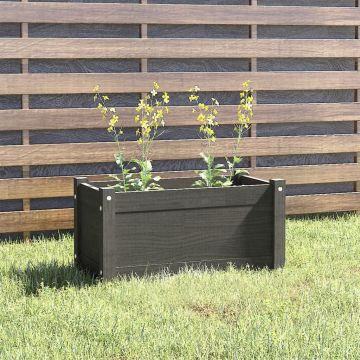 vidaXL Jardinieră de grădină, gri, 60x31x31 cm, lemn masiv de pin