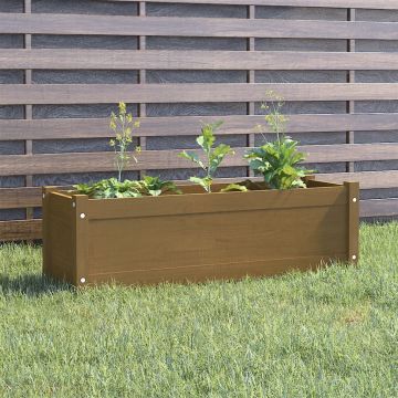 vidaXL Jardinieră de grădină maro miere 100x31x31 cm lemn masiv pin