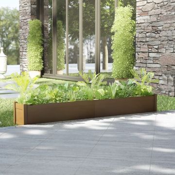 vidaXL Jardinieră de grădină maro miere 200x31x31 cm lemn masiv pin