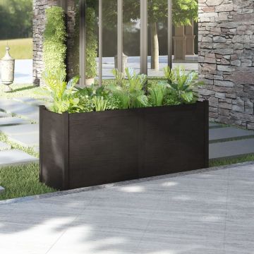 vidaXL Jardinieră de grădină, negru, 150x50x70 cm, lemn masiv de pin